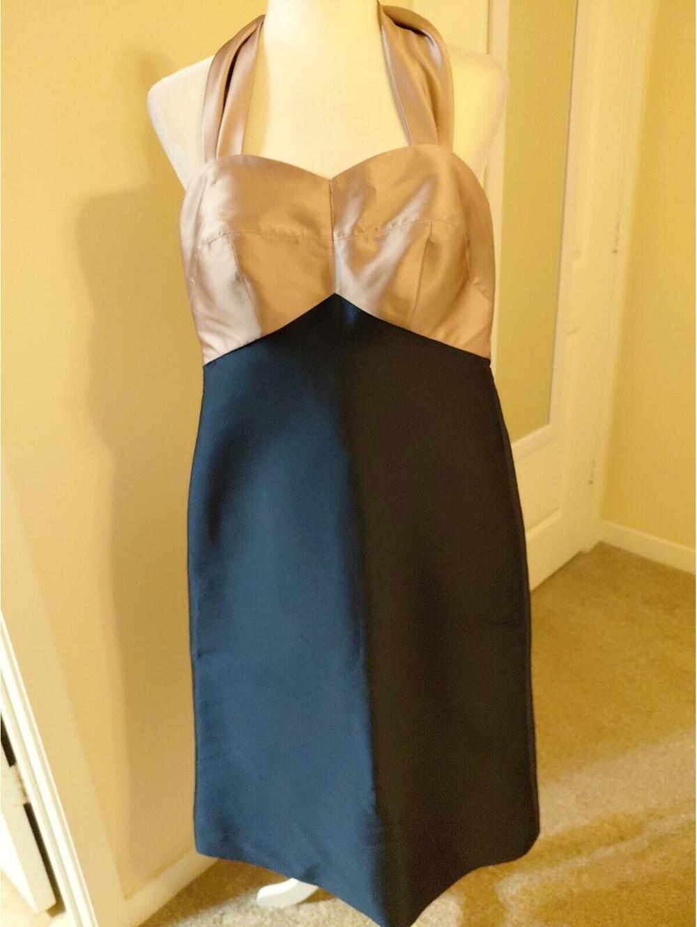 Sachin & Babi Cocktail Dress Dusty Rose And Navy Blue Size 2 EUC